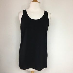 Frenchi Women's Black Scoop Racerback Stretch Tunic Tank Top Size Medium Casual